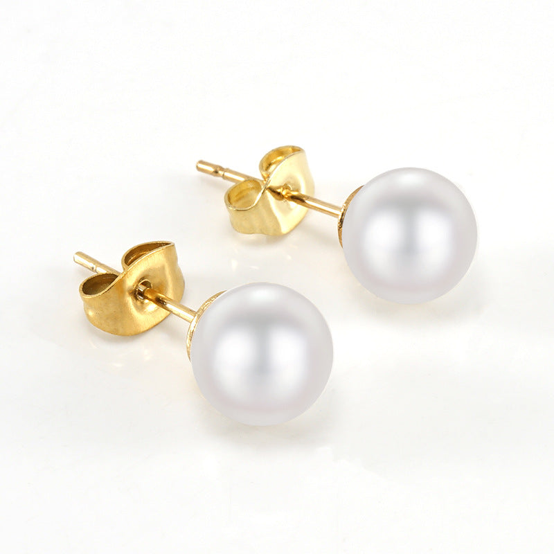 Wholesale Pearl Earrings  Stainless Steel Diamond Earrings