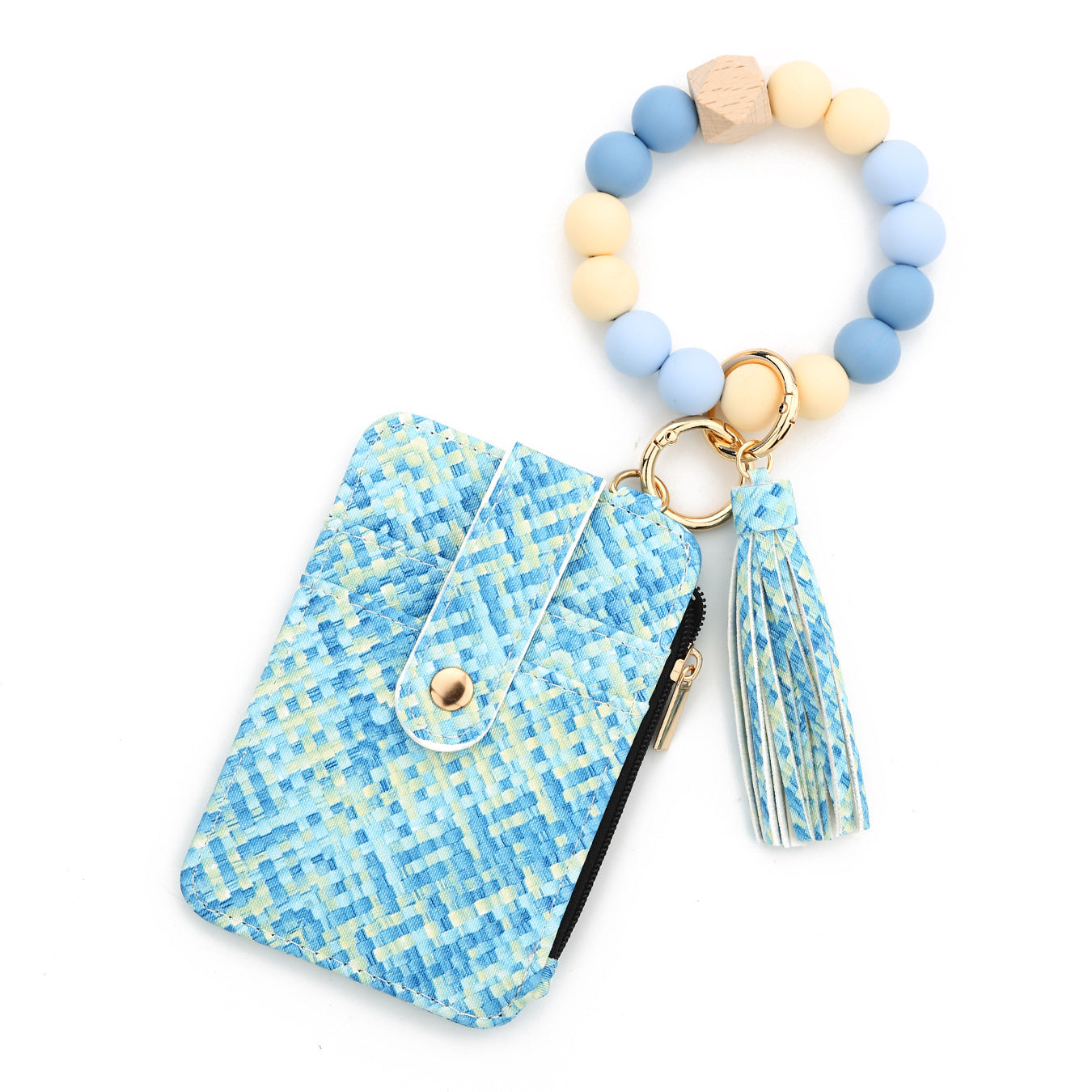 Wholesale  Pattern Folded Card Bag Tk Printed Leather Wallet Wristlet Keychain