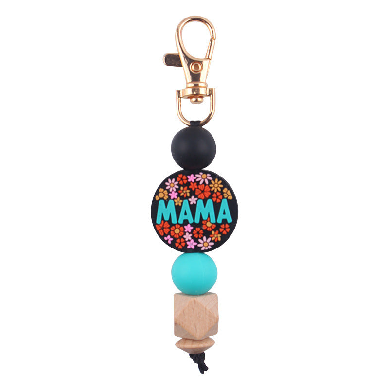 Wholesale MaMa Silicone Beaded Keychain Mother's Day Creative Keychain ACC-KC-GuangTian069