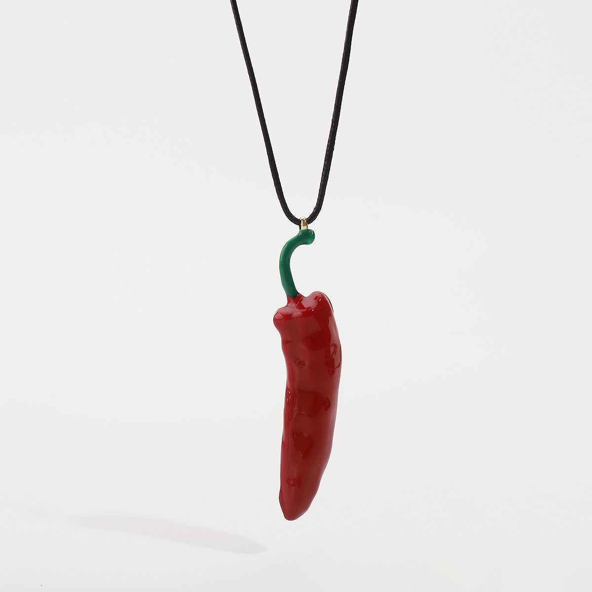 Wholesale simulation enamel vegetable stacked necklace cute red pepper pendant necklace