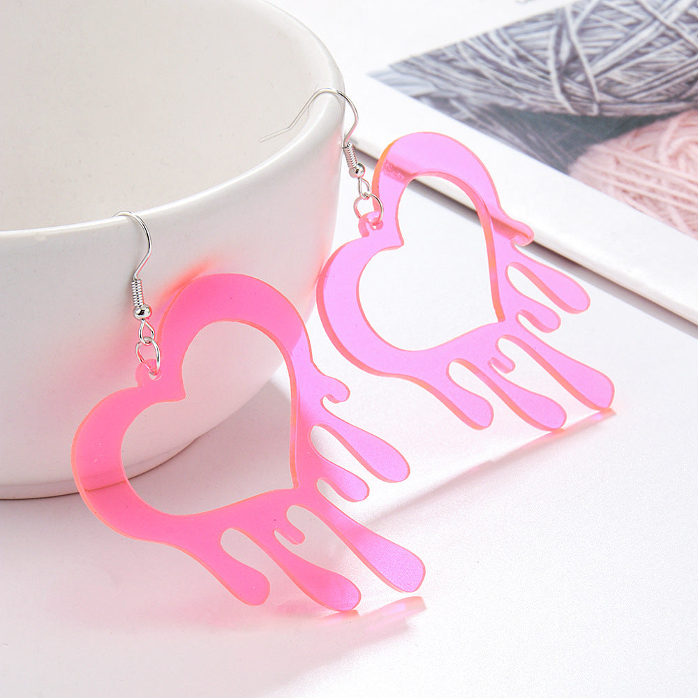 Wholesale colorful lovely Valentine's Day gradient acrylic earrings