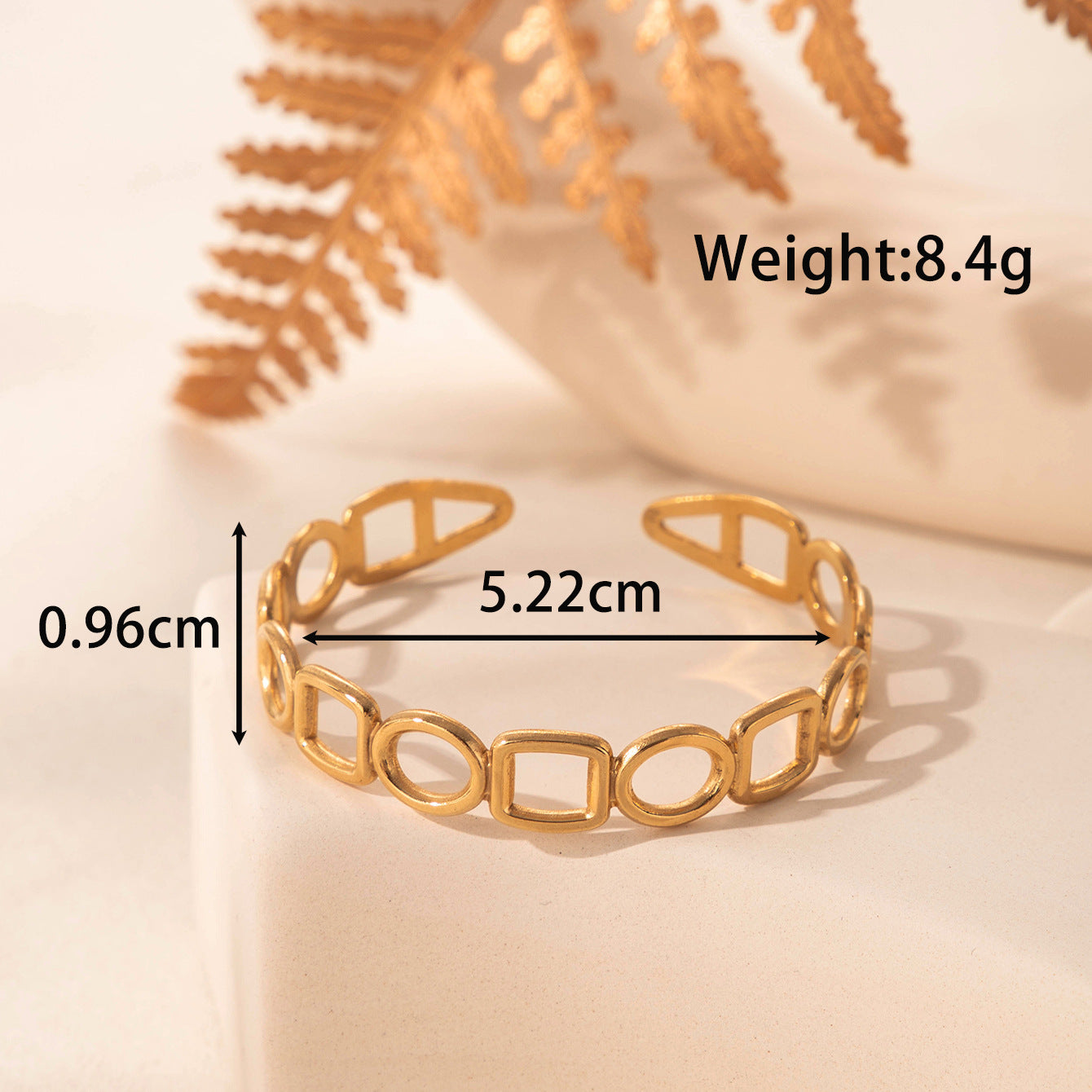 Wholesale  Titanium Steel Geometric  Opening Adjustable Bracelet Rings