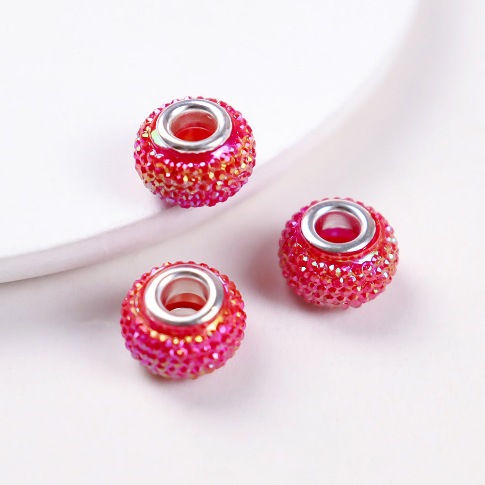 Wholesale100pcs  Big Hole Beads Gypsophila Resin Big Hole Beads DIY Jewelry