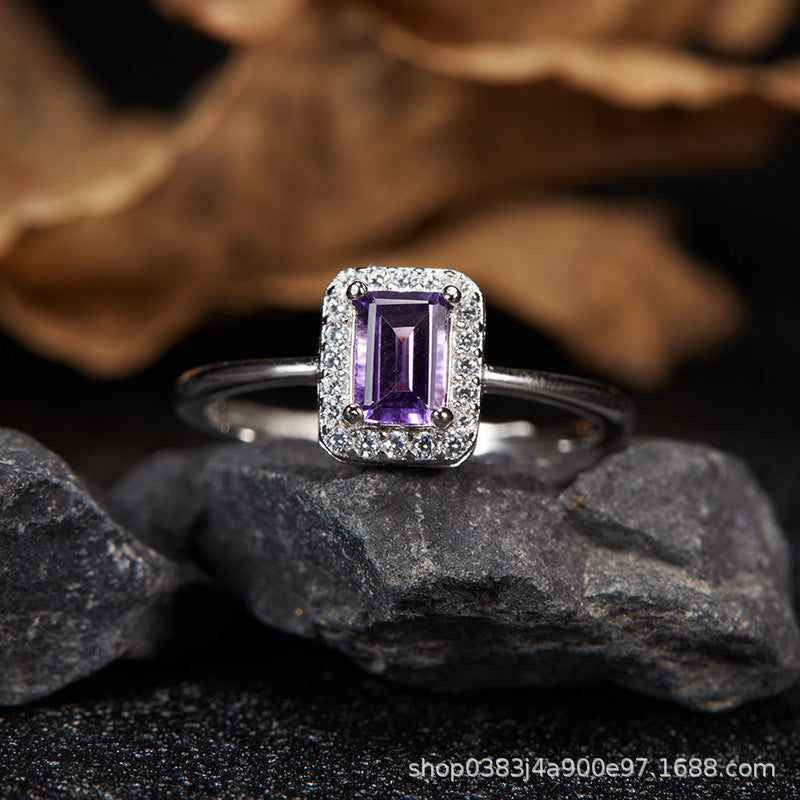 Wholesale S925 Sterling Silver Natural Sugar Cube Ring