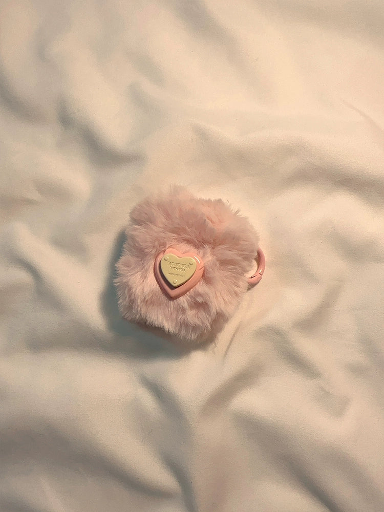Wholesale Pink Plush Three-dimensional Heart Earphone Case ACC-EPC-Shiyi001