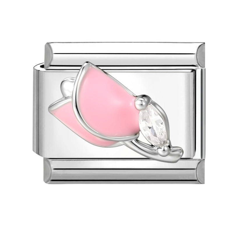 Wholesale 9mm Italian Charm Starter Bracelets DIY Butterfly Evil Eye Stainless Steel Composable Bracelet