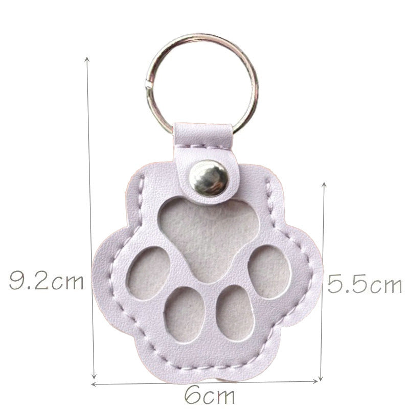 Wholesale Leather Cat Paw Keychain Cute Kitten Paw Pendant for Pet Hair Collection