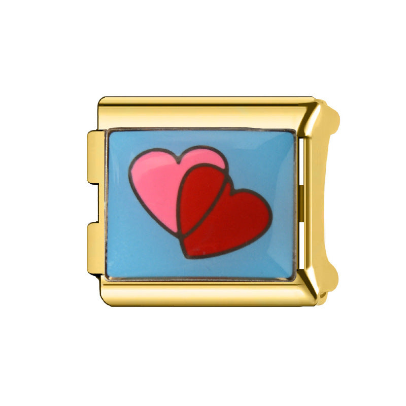 Wholesale Italian Charm Bracelet 9mm DIY Splicing Cartoon Cute Stainless Steel Composable Bracelet