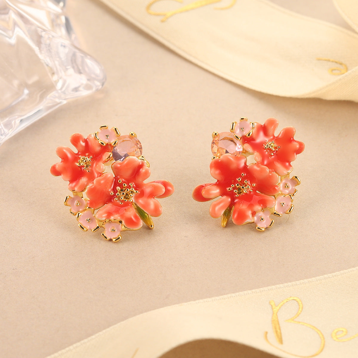 Wholesale Floral Drop Earrings High-End Sensation Summer Atmosphere Ear Jewelry