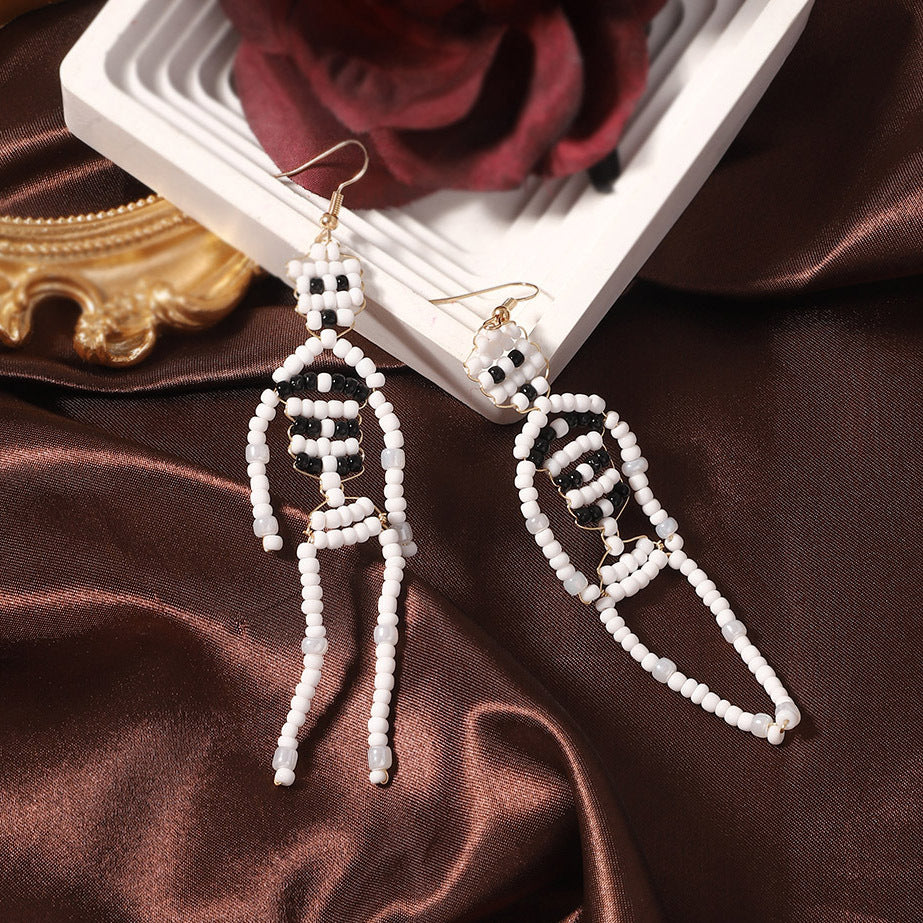 Wholesale  Beads Weaving Skeleton Ghost Earrings Necklace Set