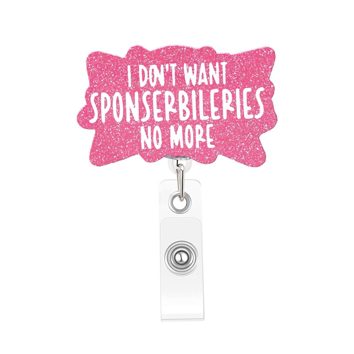 Wholesale  retractable acrylic English rotating clip Badge Reels