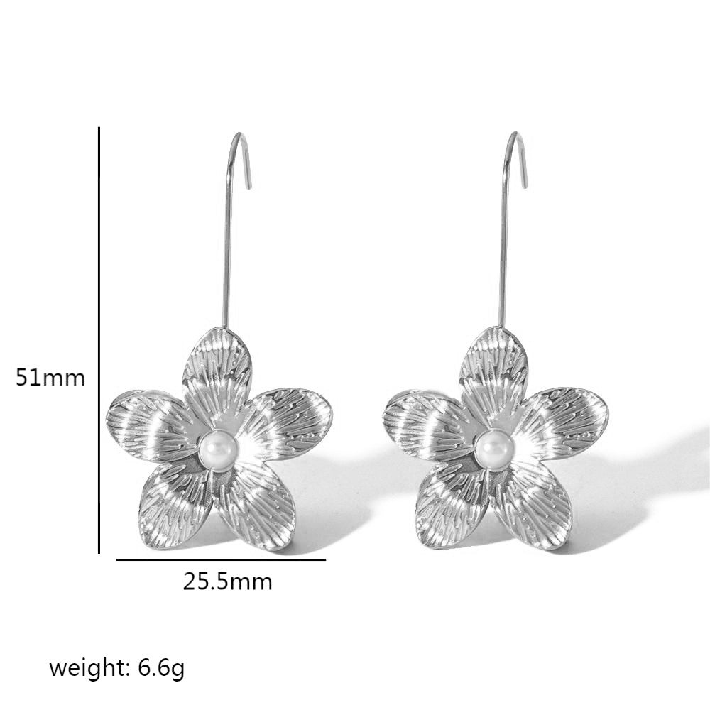 Wholesale Exaggerated Butterfly Sunflower Earrings 18K Gold Stainless Steel Earrings Statemente Earrings ACC-ES-LiQuan002