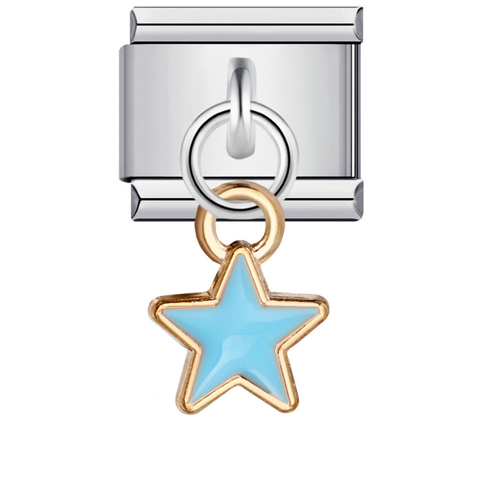 Wholesale Italian Charm Bracelet 9mm DIY Splicing Removable Star Hook Stainless Steel Composable Bracelet