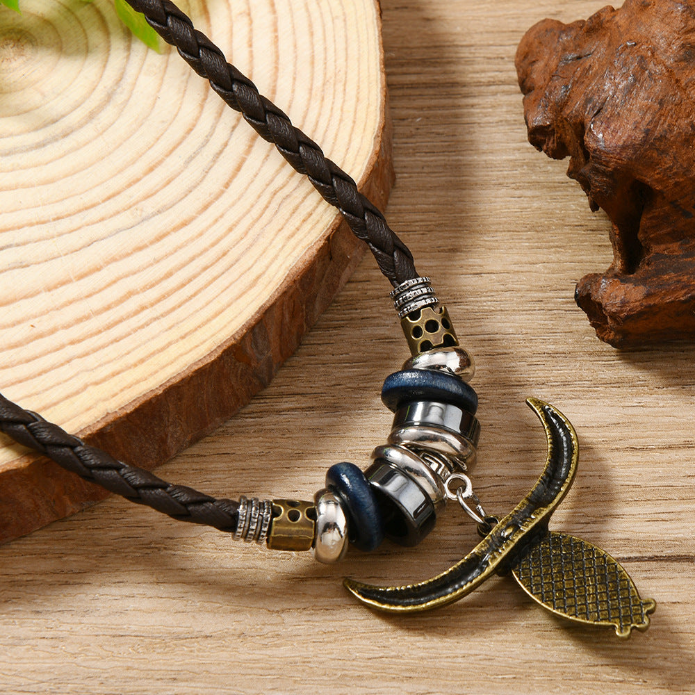 Wholesale Leather Western Cowboy Turquoise Bull Head Necklace