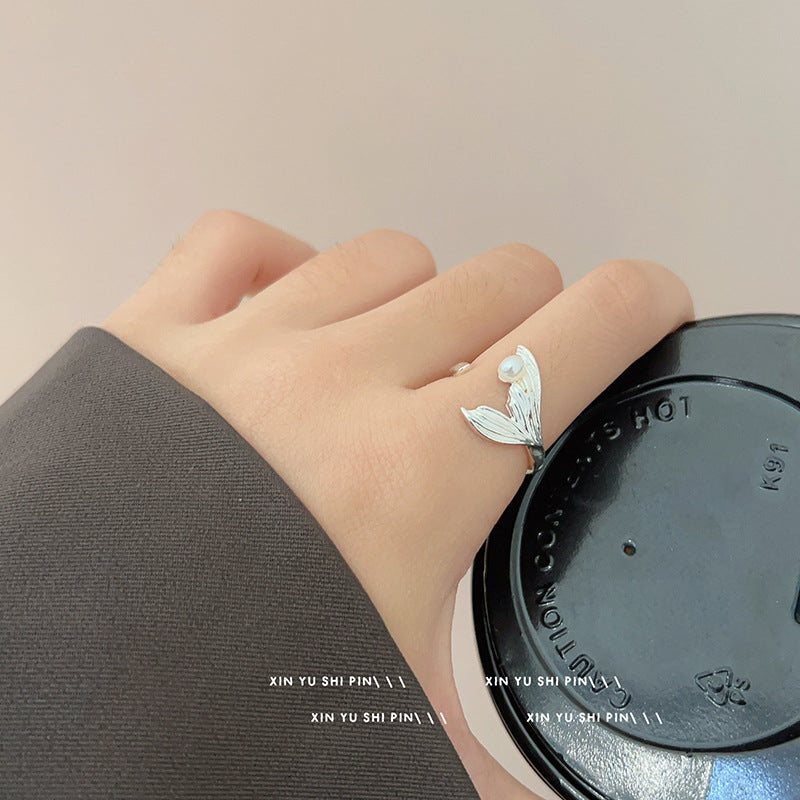 Wholesale Silver White Fishtail Ring