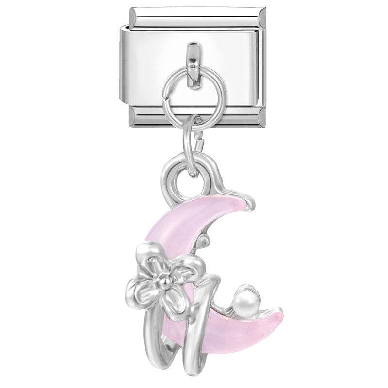 Wholesale Italian modular steel heart pendant DIY bracelet accessories