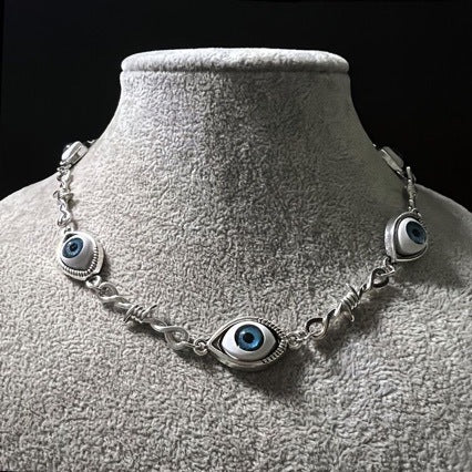 Wholesale  Blue Eyeball Pendant Necklace Layering Jewelry Boutique Resale Gift