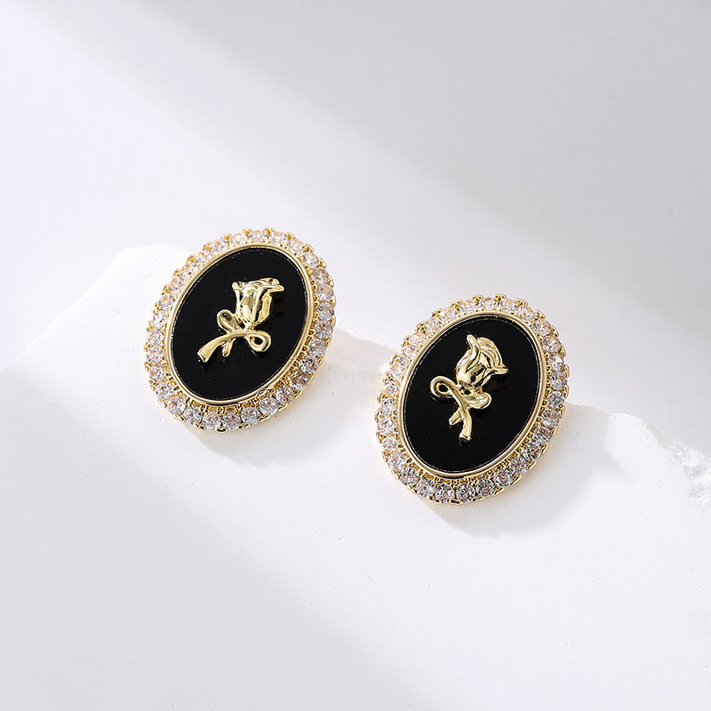 Wholesale cute earrings copper plated real gold earrings