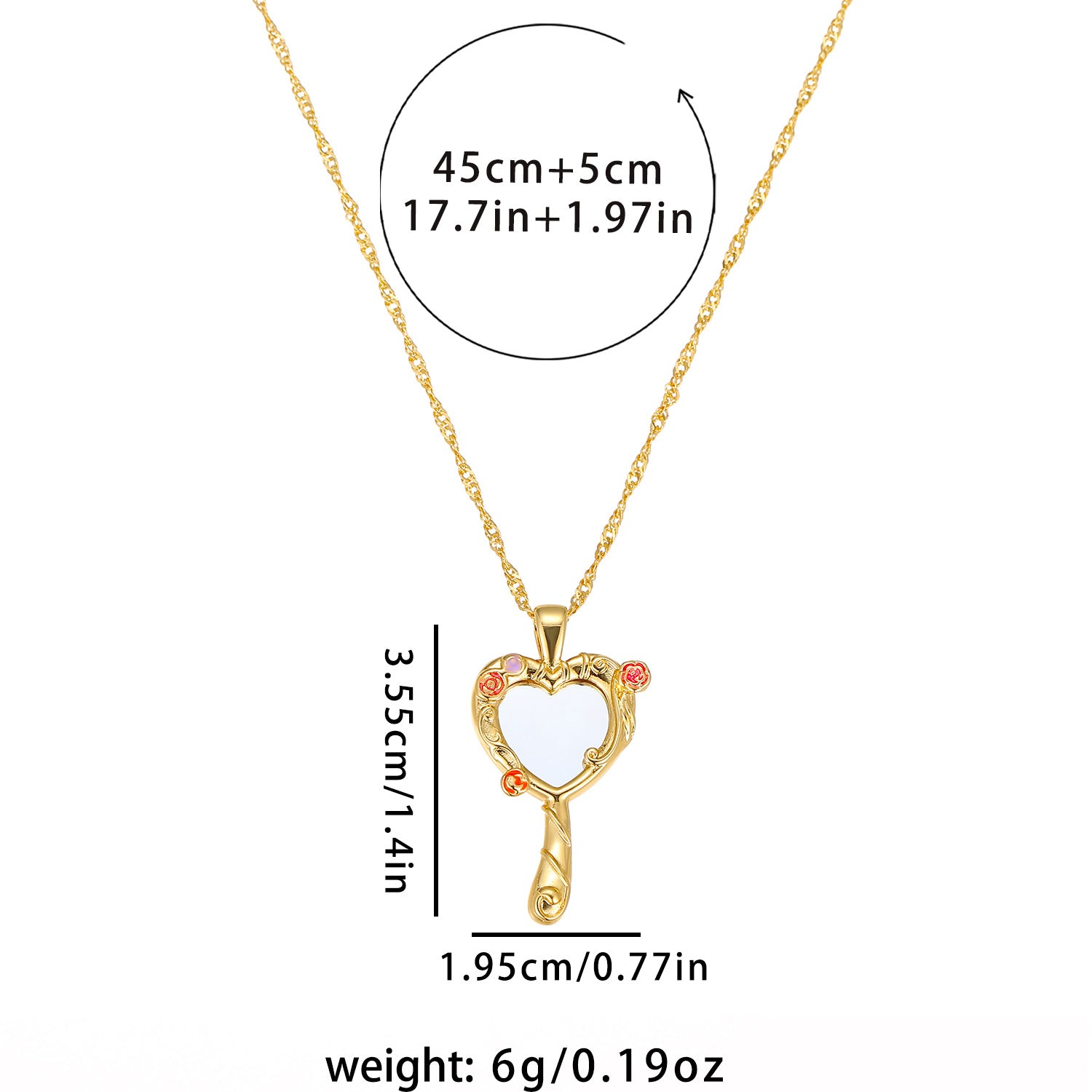 Wholesale Dopamine Girl -Style Magic Heart Copper-Plated Necklace