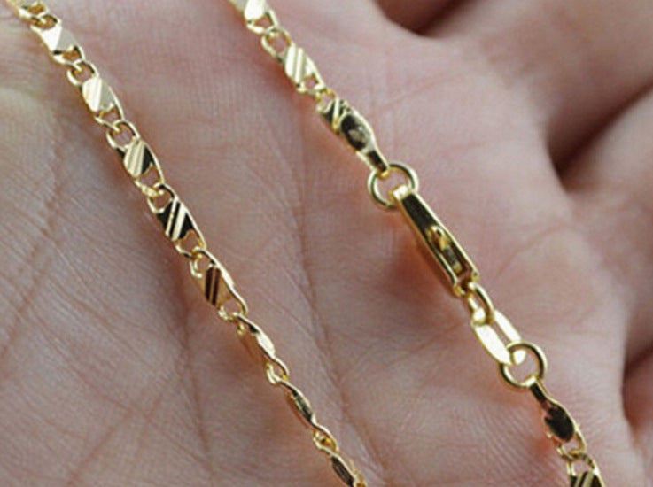 Wholesale plain gold-plated cross chain necklace for women