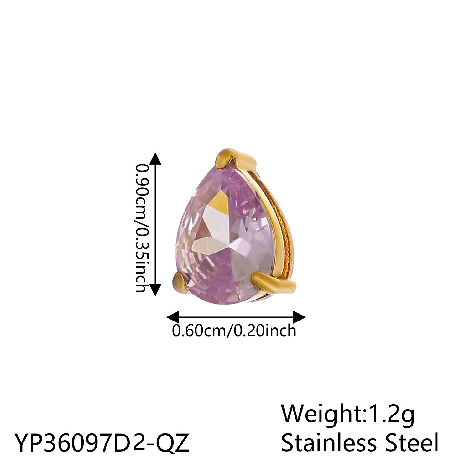 Wholesale December colorful zircon small water droplet DIY pendant