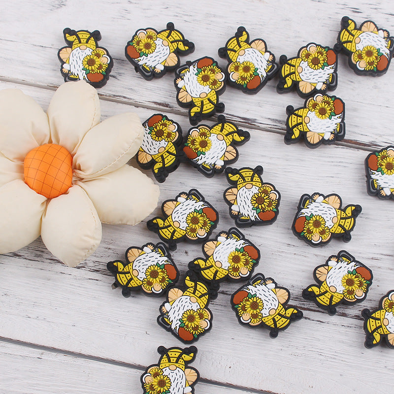 Wholesale 10pcs Cartoon Old Man Bee Silicone Beads Focal Beads DIY Beadable Pen Accessories ACC-BDS-GuangTian017