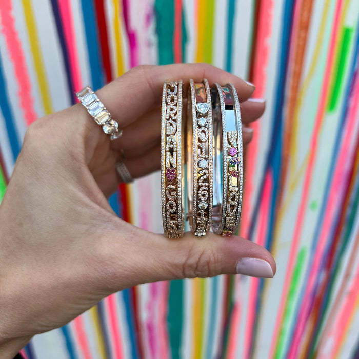 Wholesale Sliding zircon English letter bracelet