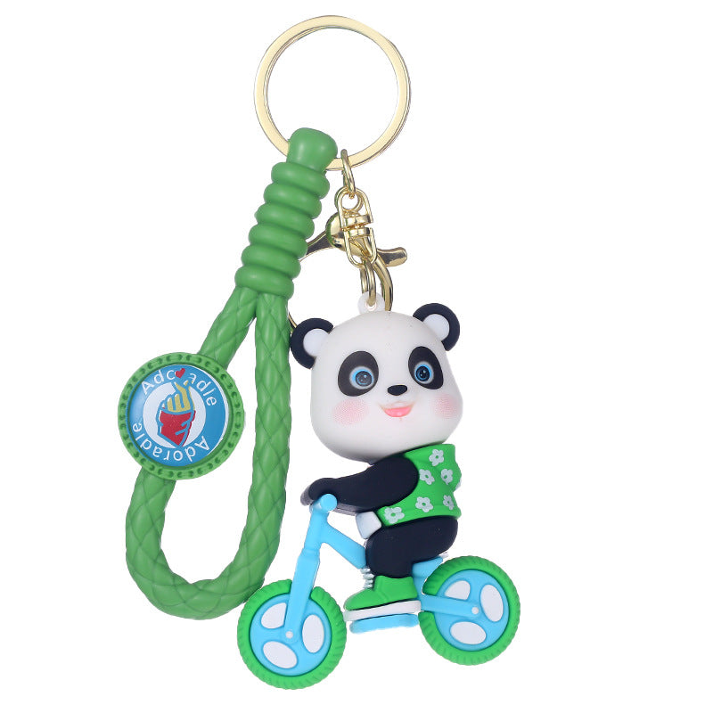Wholesale Cartoon Cycling Panda PVC Keychain Cute Keychain ACC-KC-ShuoT015