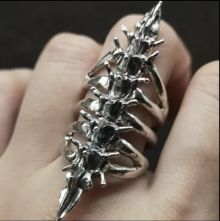 Wholesale Gothic Skeleton Ring Vintage Style Alloy Electroplated Fashion Accessory for Resale