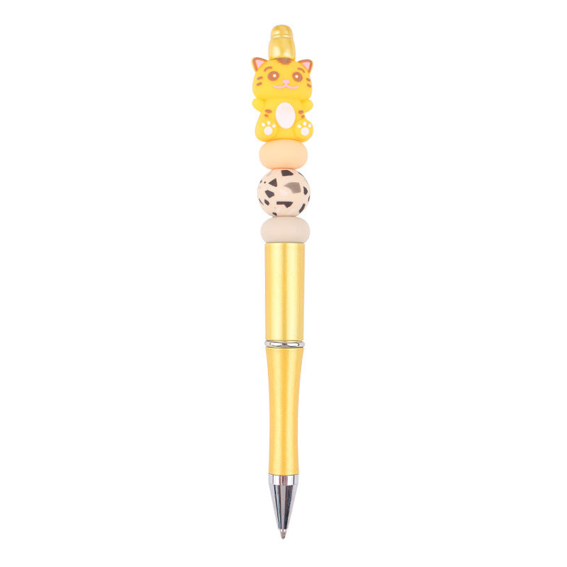 Wholesale beaded pen DIY creative handmade cartoon 3D animal silicone gum beaded pen