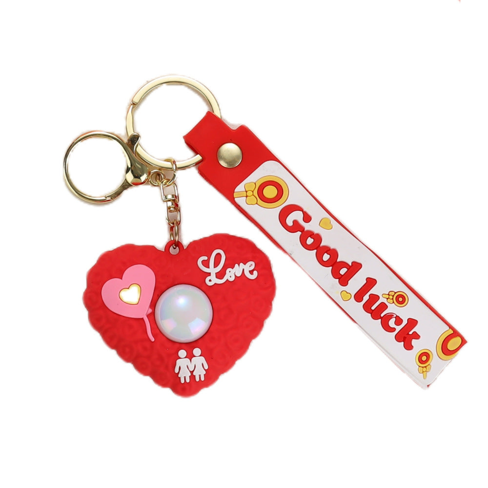 Wholesale Valentine' s Day Peach Heart Keychain