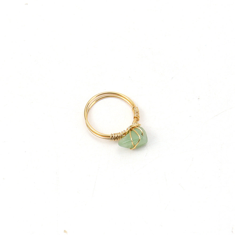 Wholesale Hand Wound Natural Crystal Gravel Agate Ring ACC-RS-HanX002