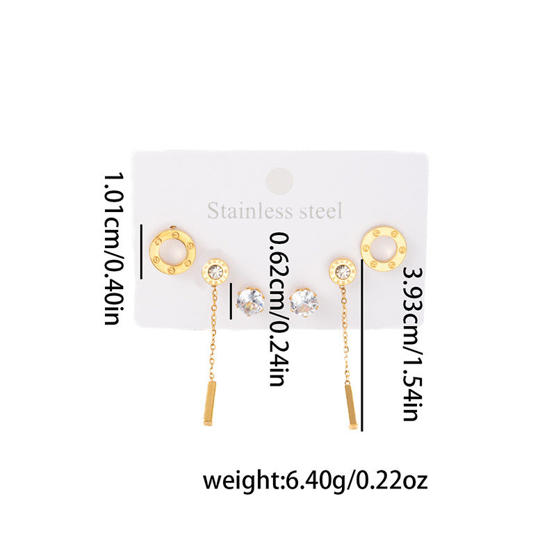 Wholesale Stylish Titanium Steel Love Earrings Set Fashion Jewelry for Party Wear