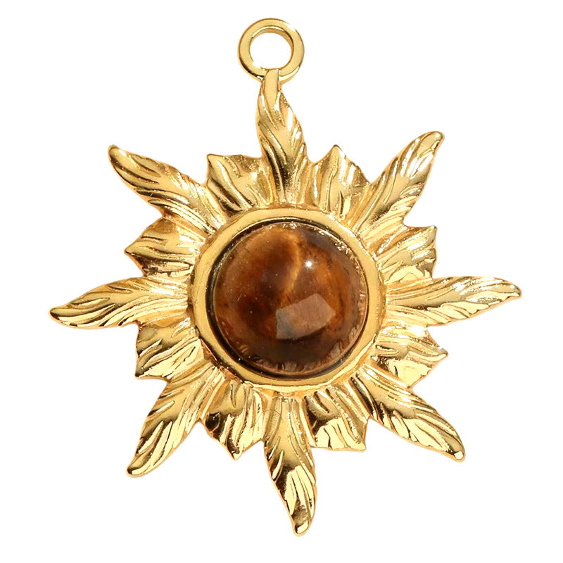 Wholesale stainless steel tiger' s eye stone jewelry pendant