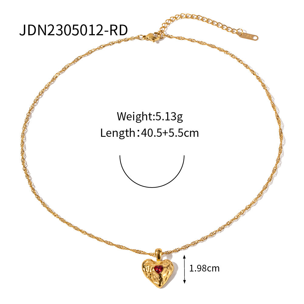 Wholesale Titanium steel necklace 18k gold stainless steel heart necklace