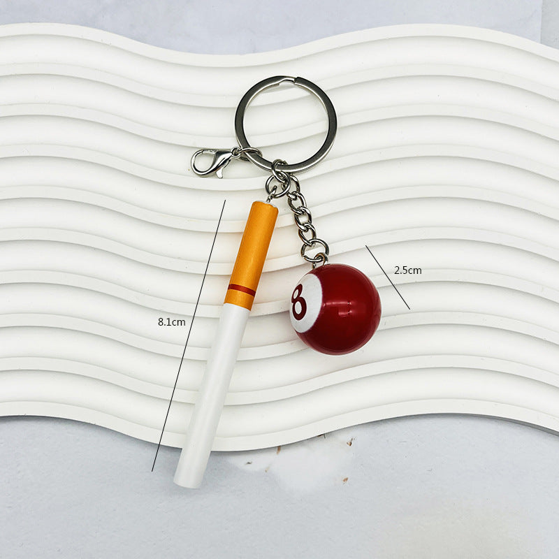 Wholesale  Billiards Keychain Stereo Cartoon Creative  Cigarette Keychains