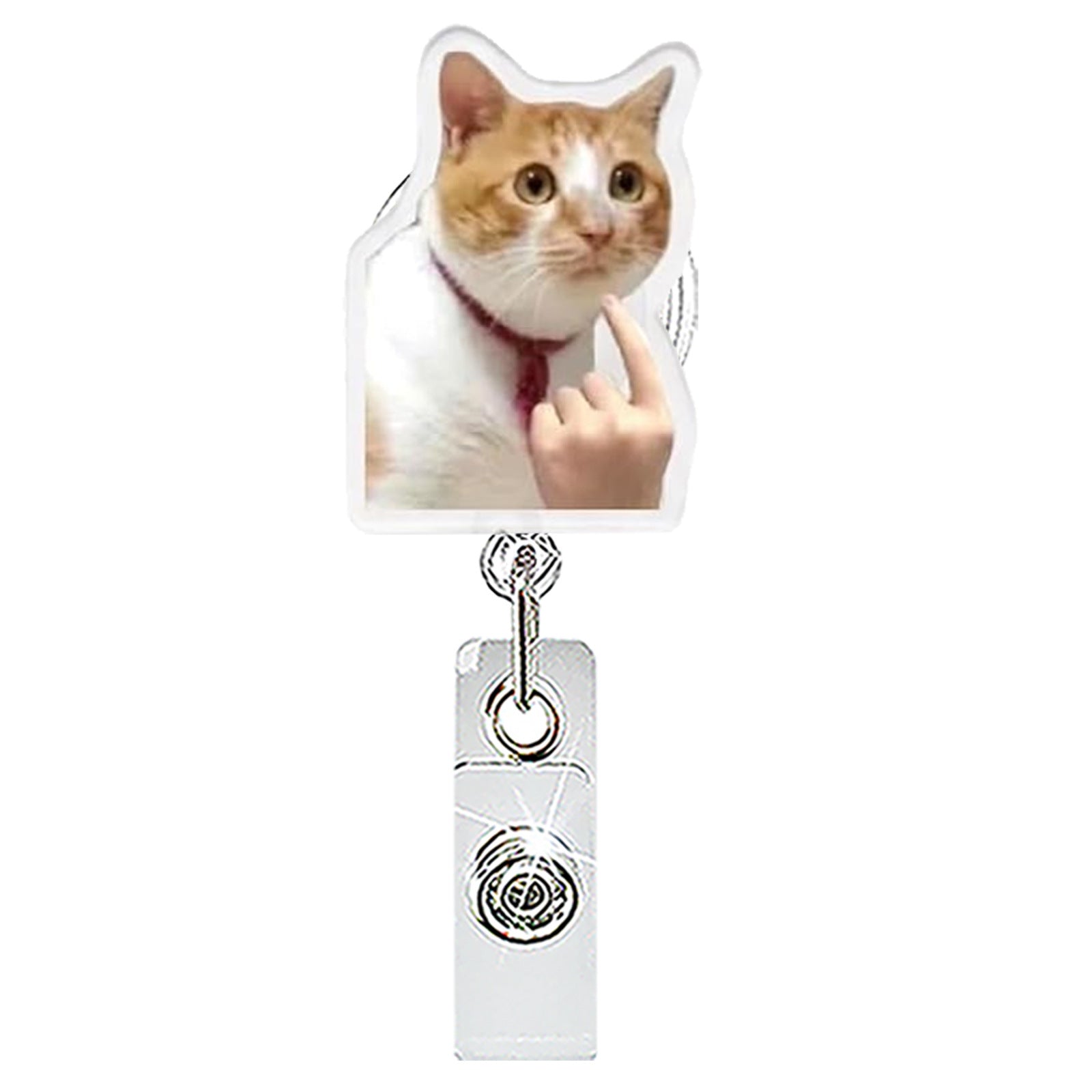 Wholesale Trendy Acrylic Animal Dog Cat Retractable Badge Reel ABS Material for ID Card Keychain Accessory