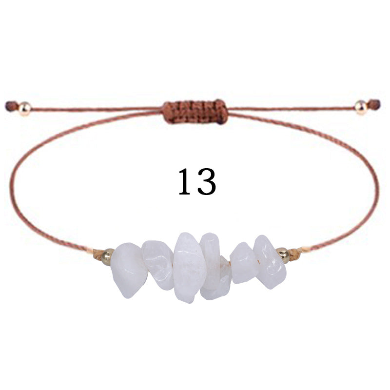 Wholesale  gravel bracelet irregular raw paraffin braided bracelet