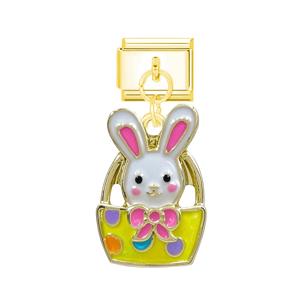 Wholesale Italian Charm Bracelet 9mm DIY  Colorful Butterfly Series    Creative Stainless Steel Composable Bracelet