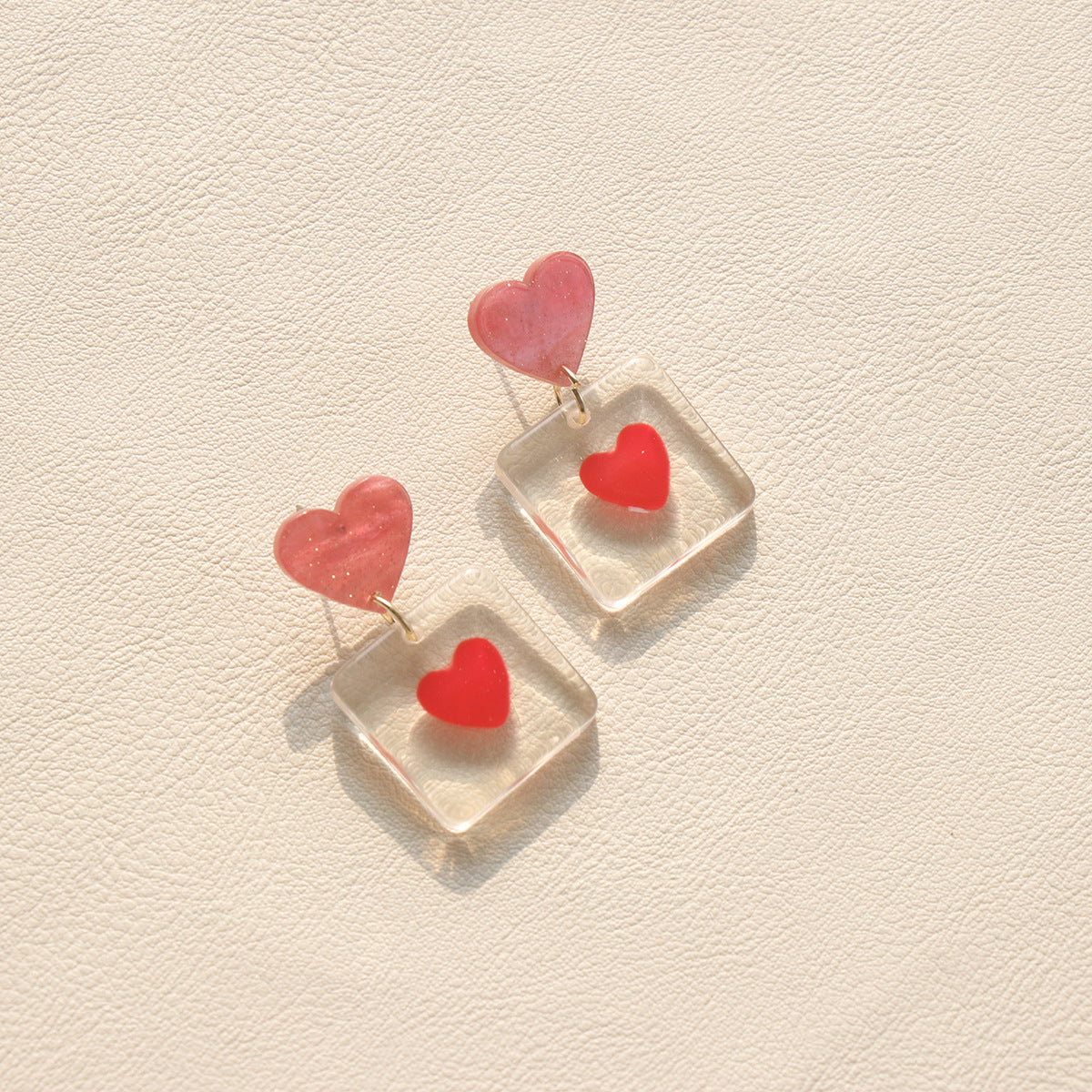 Wholesale Acrylic Valentine' s Day LOVE Letter Heart Earrings