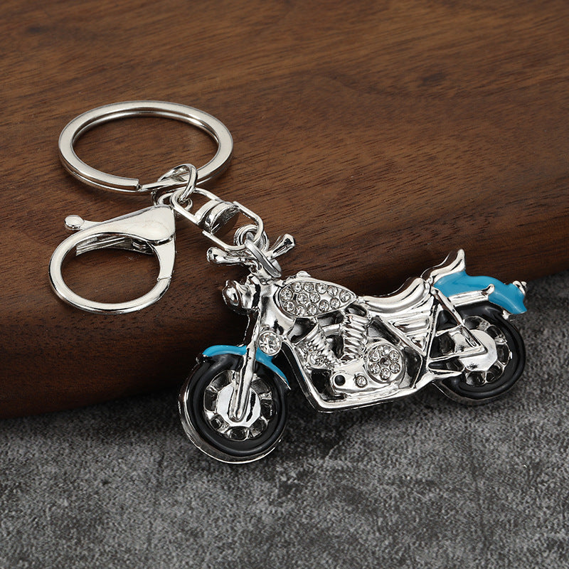Wholesale Harley Motorcycle Keychain Zinc Alloy Rhinestone Decorative Car Key Accessory Gift for Men