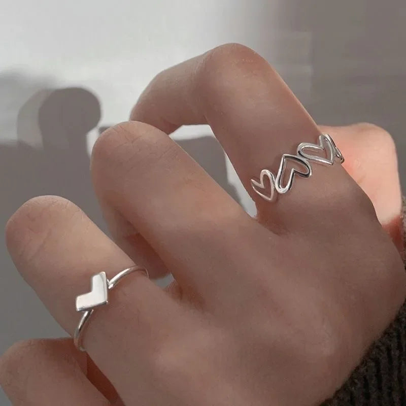 Wholesale Minimalist Hollow Heart Ring  Luxury  Open Ring