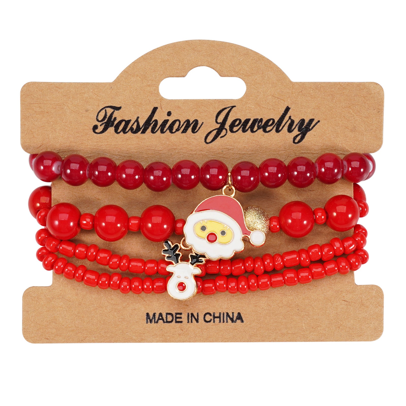 Wholesale Christmas Elastic Bracelets Snowman Snowflake Old Man Deer Bracelet Layered Bracelet Set ACC-BT-XinY015