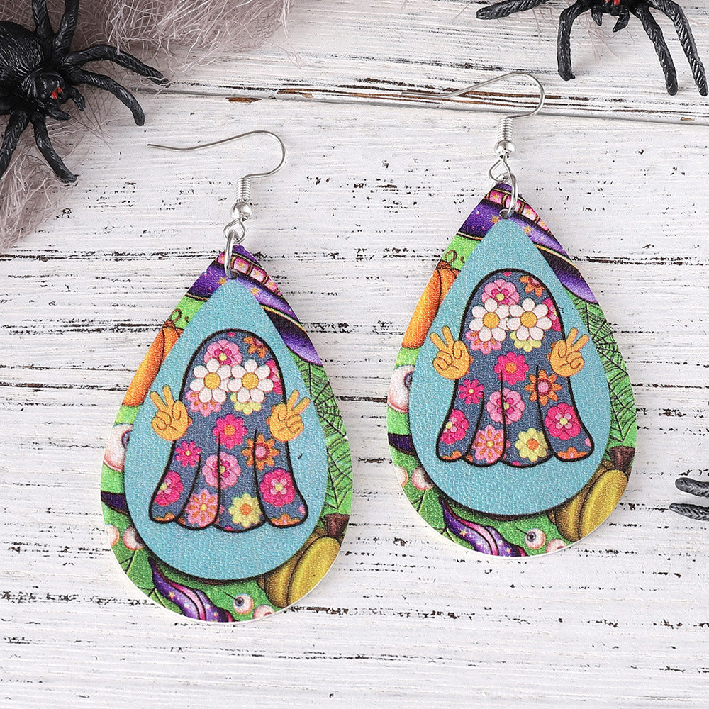 Wholesale  Gothic Style Cute Flower Ghost Pumpkin Skull Drop Earrings