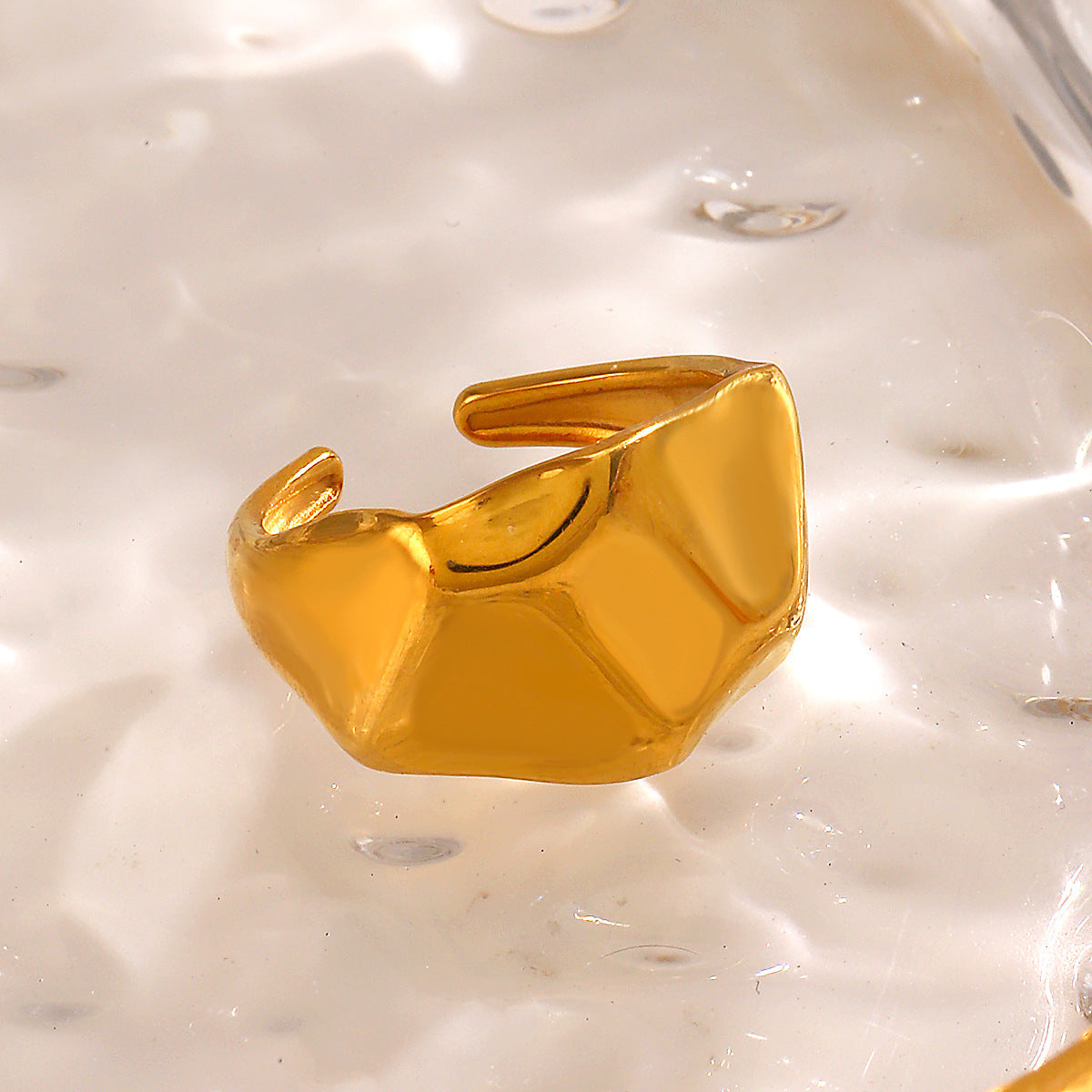 Wholesale  fashion stainless steel thick irregular shaped ring