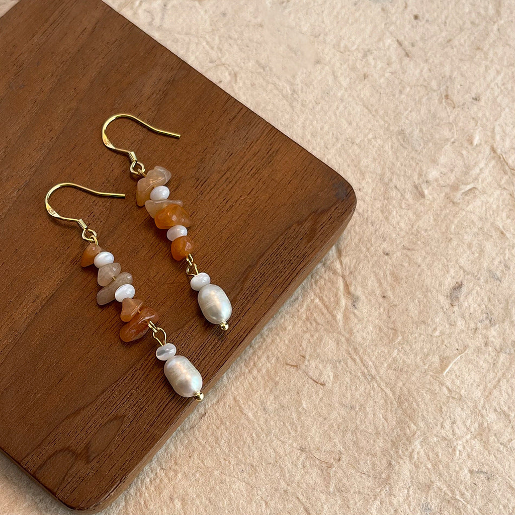 Wholesale  ethnic style natural stone beaded earrings