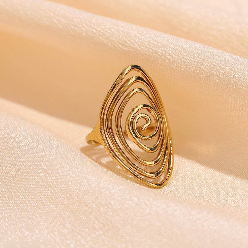 Wholesale Light Luxury Style Geometric Titanium Steel Ring - Fashion Jewelry Accessory for Gift or Boutique Resale