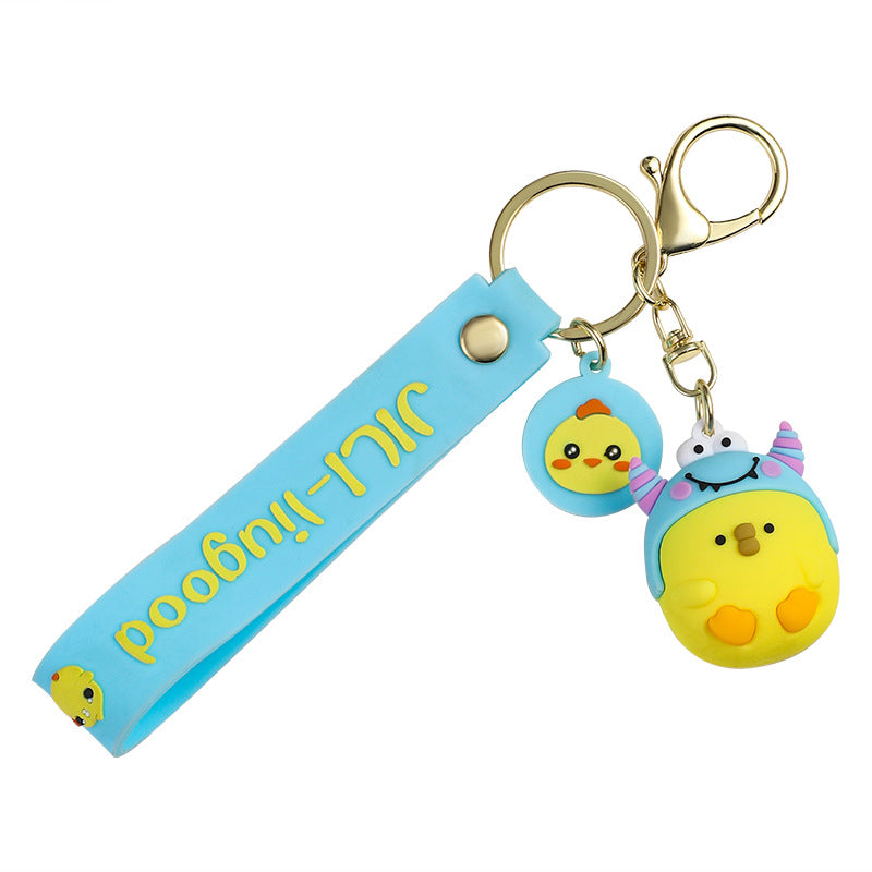 Wholesale Cartoon Chicken PVC Soft Glue Keychain Creative Keychain ACC-KC-XJY002