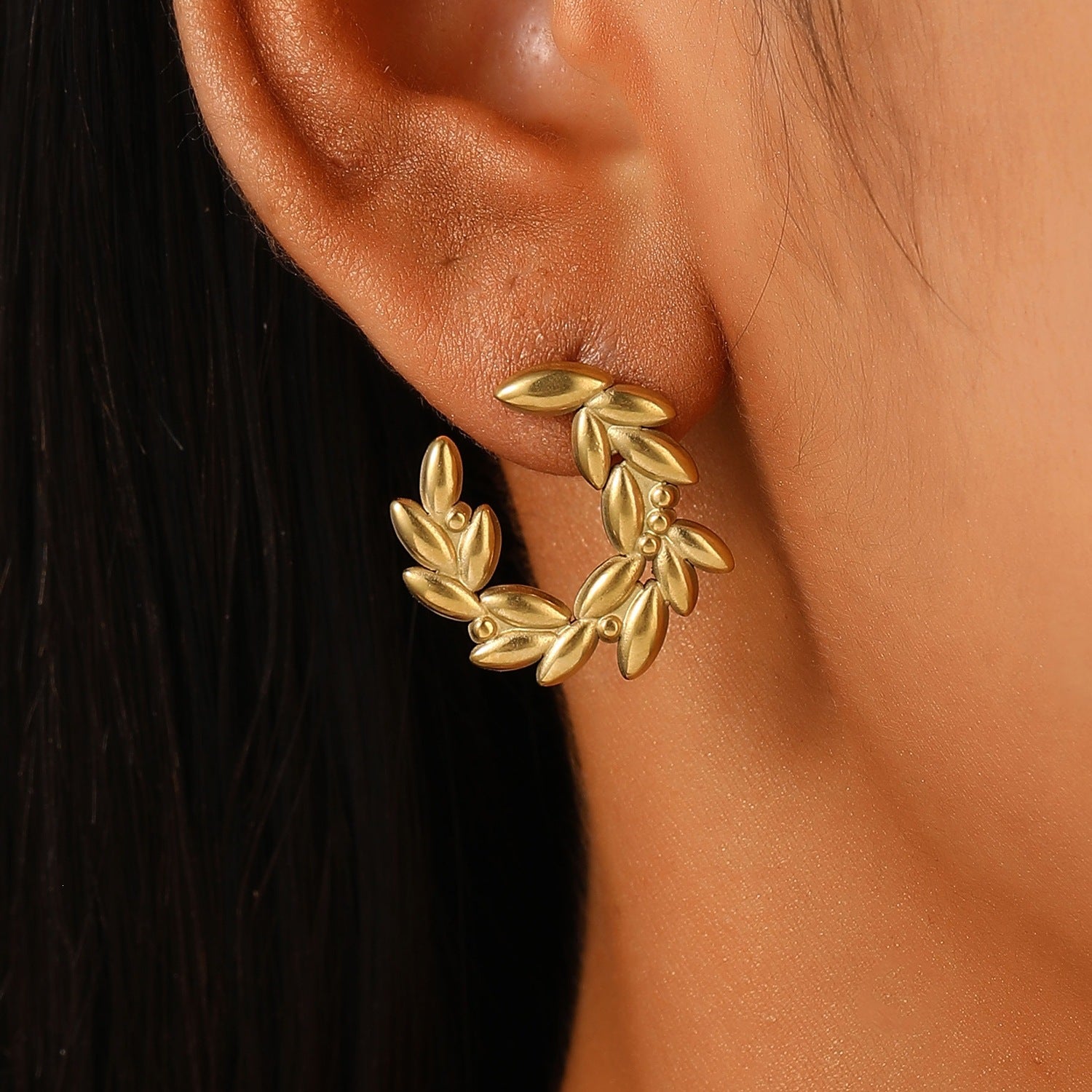 Wholesale Vintage French Geometric Irregular Drop Earrings for Women,  Stainless Steel Gold Plated Trendy Fashion Accessory Gift