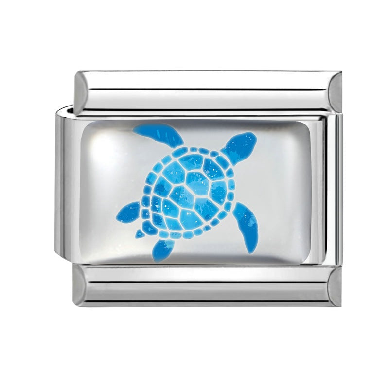 Wholesale 9mm Italian Charm Starter Bracelets DIY Marine Series Stainless Steel Composable Bracelet